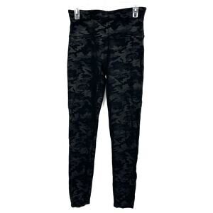 Spanx Size Large Full Length Leggings Camo Print Gray Pull On Elastic‎ Waist